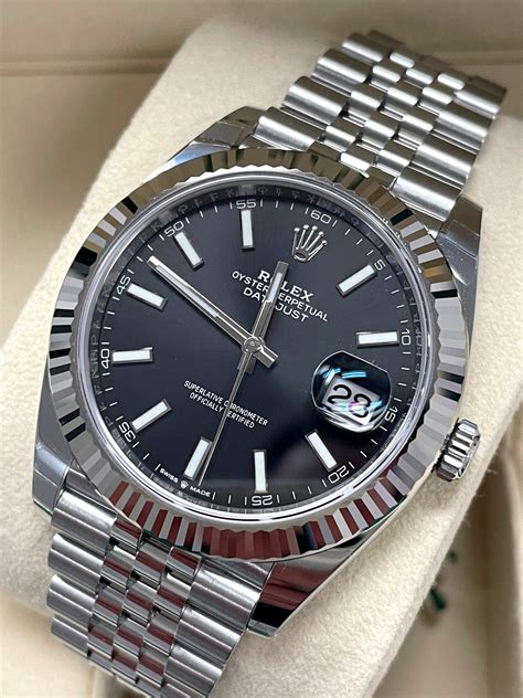 rolex datejust 41mm black face.